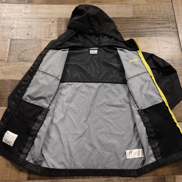Columbia Windy Explorer Jacket Boys’ Large Black Omni-Shield Hooded Windbreaker - Picture 12 of 12